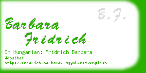 barbara fridrich business card